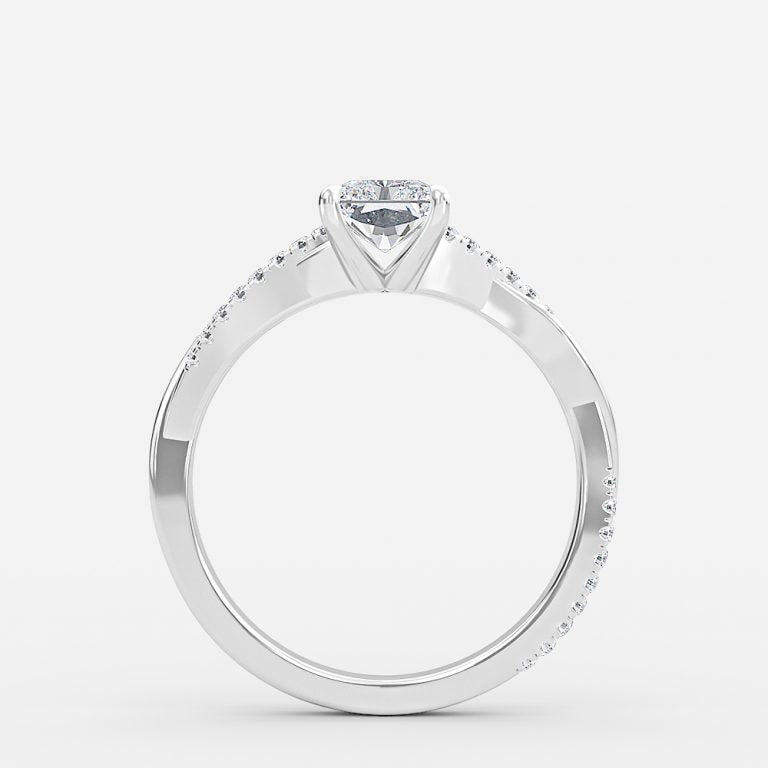 Nefereti Radiant Diamond Band Engagement Ring
