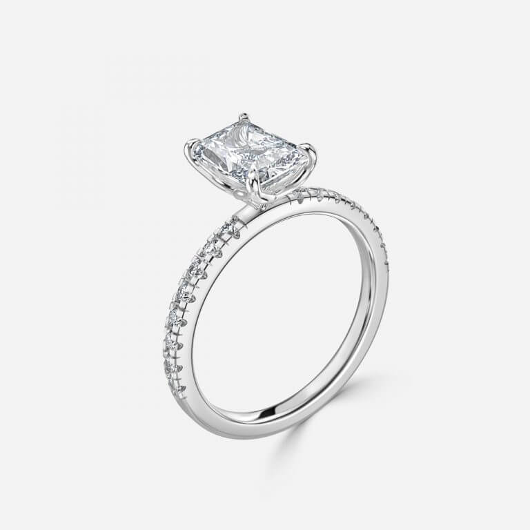 Moonlight Radiant Diamond Band Engagement Ring