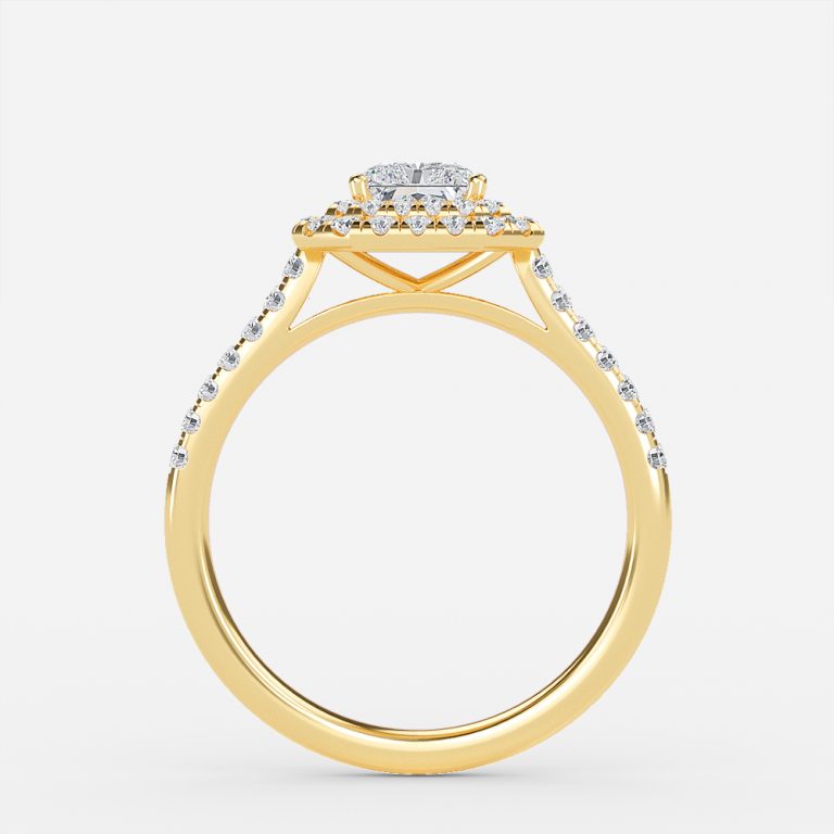 Nhẫn đính hôn kim cương nhân tạo Laila Radiant Halo
