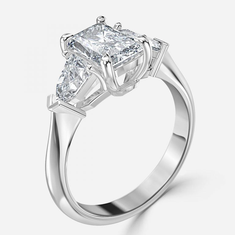 Delaila Radiant Three Stone Lab Grown Diamond Engagement Ring