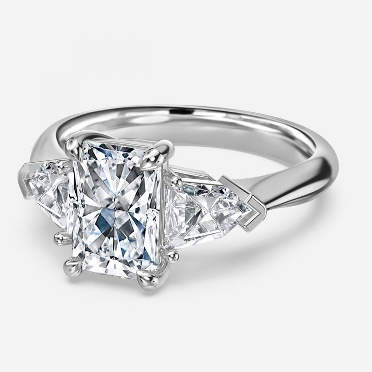 Delaila Radiant Three Stone Lab Grown Diamond Engagement Ring