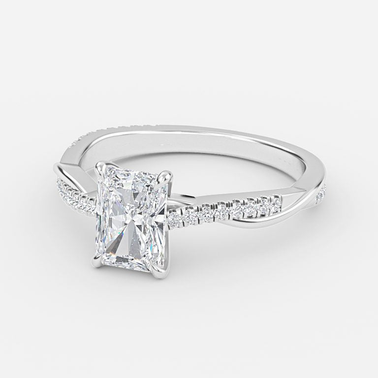 Nefereti Radiant Diamond Band Engagement Ring