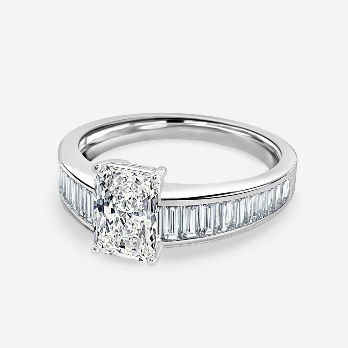Vri Radiant Unique Lab Grown Diamond Engagement Ring