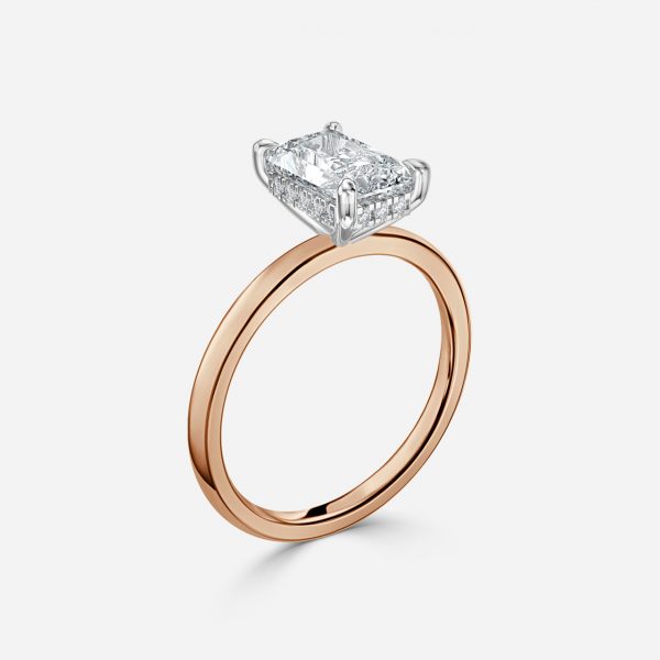 Vina Radiant Hidden Halo Lab Grown Diamond Engagement Ring
