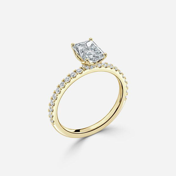 Lepidus Radiant Hidden Halo Lab Grown Diamond Engagement Ring
