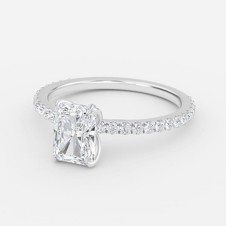 Moonlight Radiant Diamond Band Engagement Ring