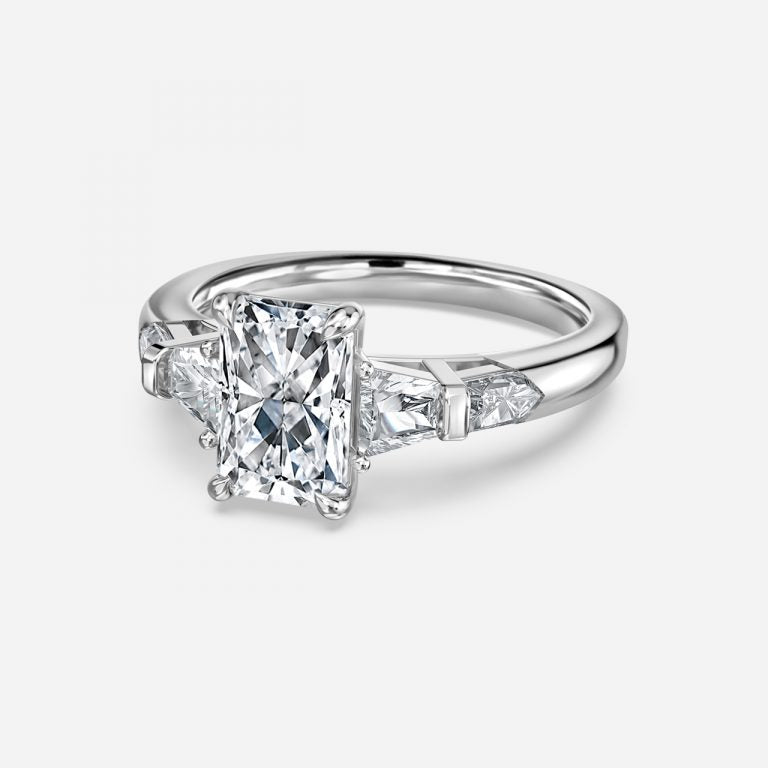 Maya Radiant Three Stone Lab Grown Diamond Engagement Ring