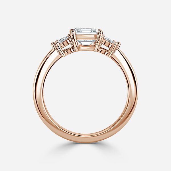 Eliana Asscher Three Stone Lab Grown Diamond Engagement Ring