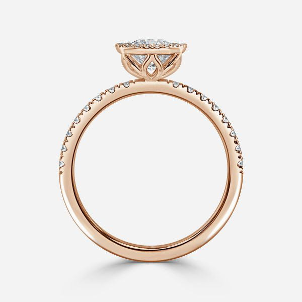 Nefta Cushion Halo Lab Grown Diamond Engagement Ring