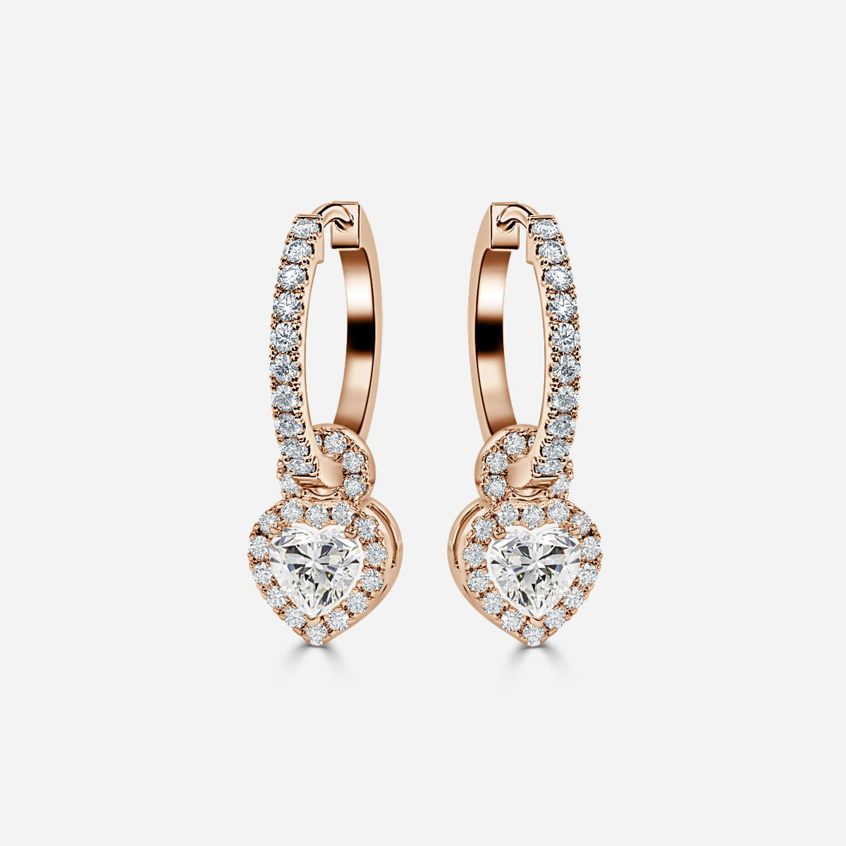 Halo Drop Heart Earring