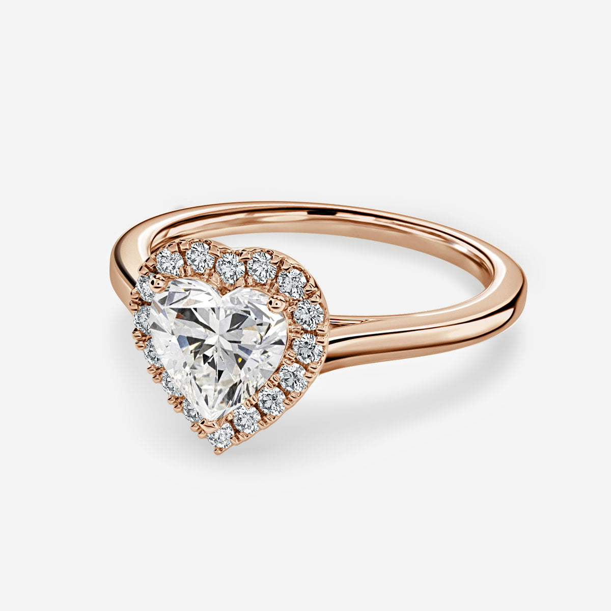 Nhẫn đính hôn kim cương nhân tạo Tara Heart Halo