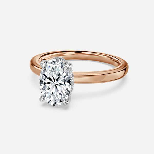 Vina Oval Hidden Halo Lab Grown Diamond Engagement Ring
