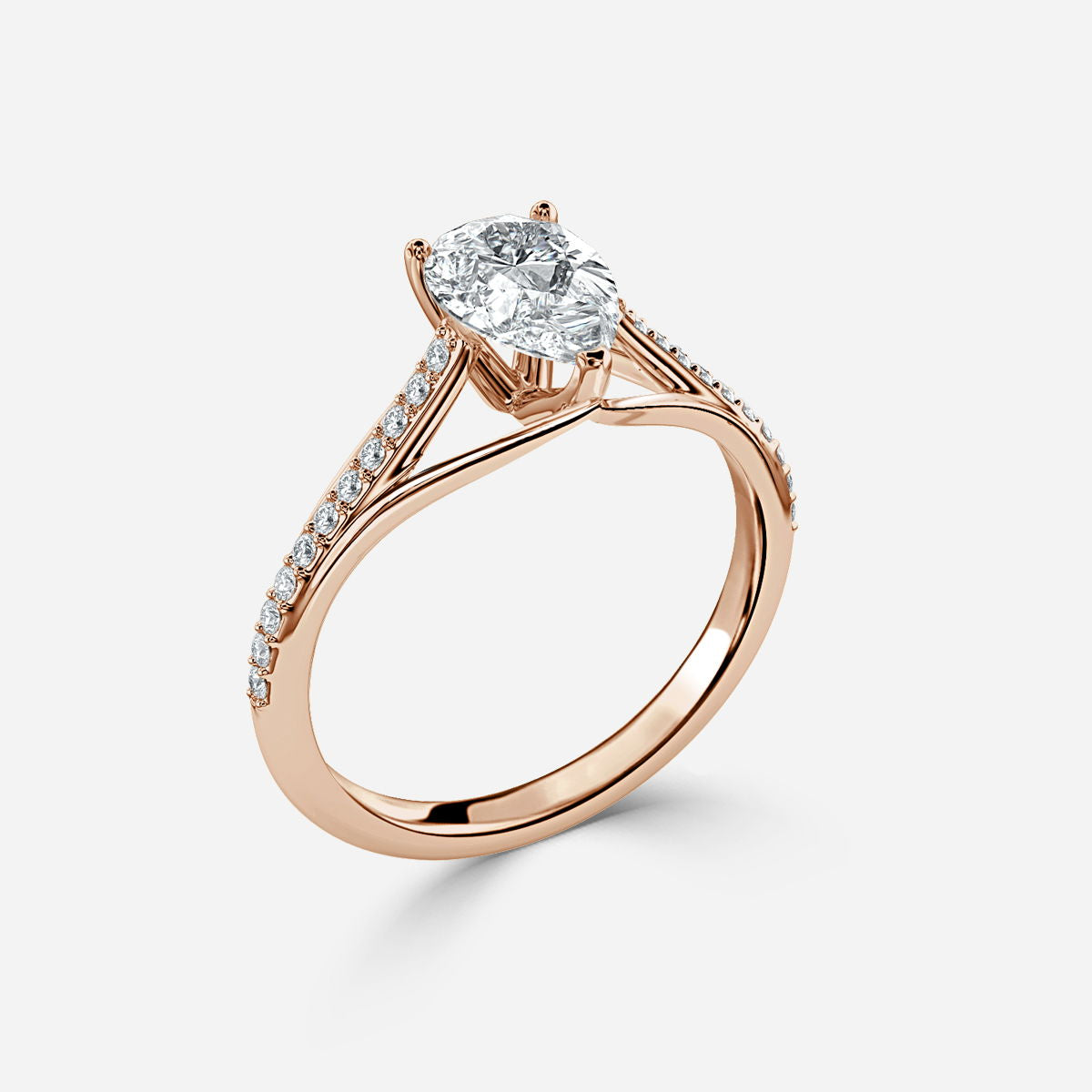 Heni Pear Lab Grown Diamond Engagement Ring