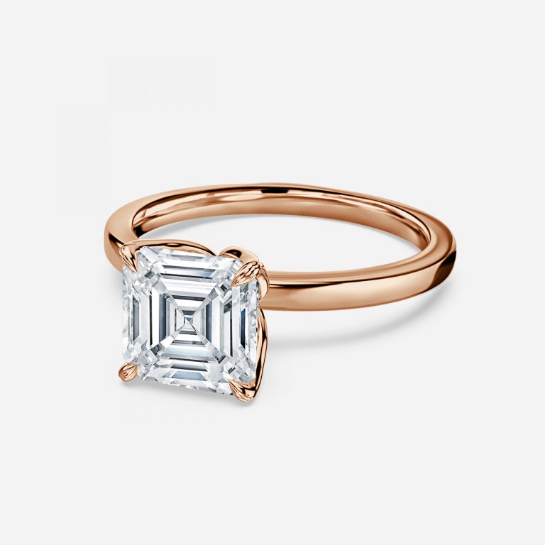 Nhẫn đính hôn kim cương nhân tạo Kolm Asscher Solitaire