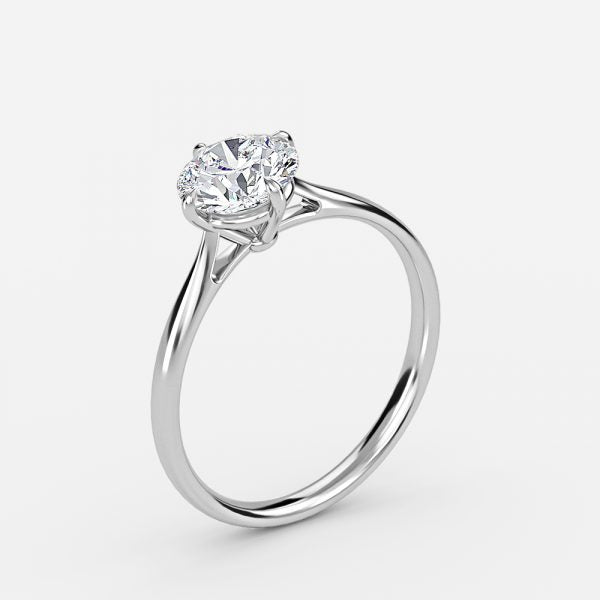 Loritz Round Lab Created Diamond Solitaire Engagement Ring