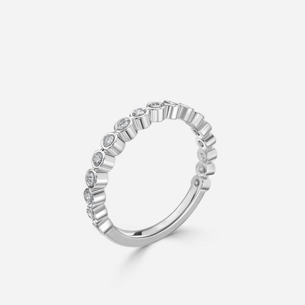 Nhẫn kim cương tròn sáng bóng có thể xếp chồng lên nhau
