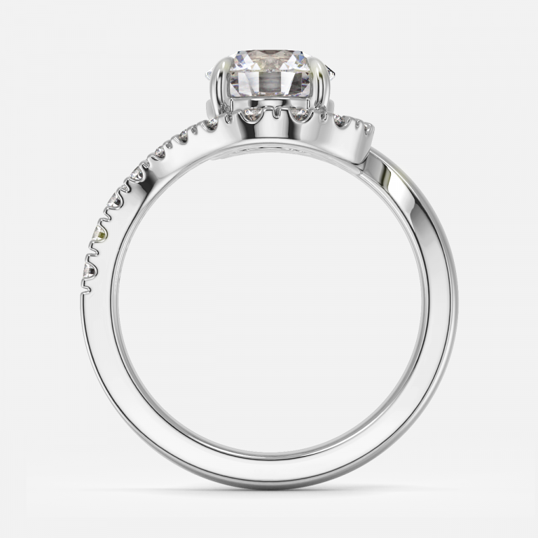Nhẫn đính hôn kim cương nhân tạo Neto Round Halo