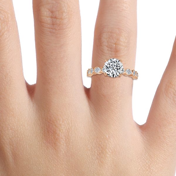 Trinity Round Diamond Unique Engagement Ring