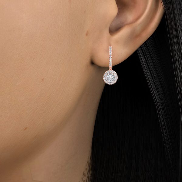 Round-Diamond-Halo-Drop-Earring