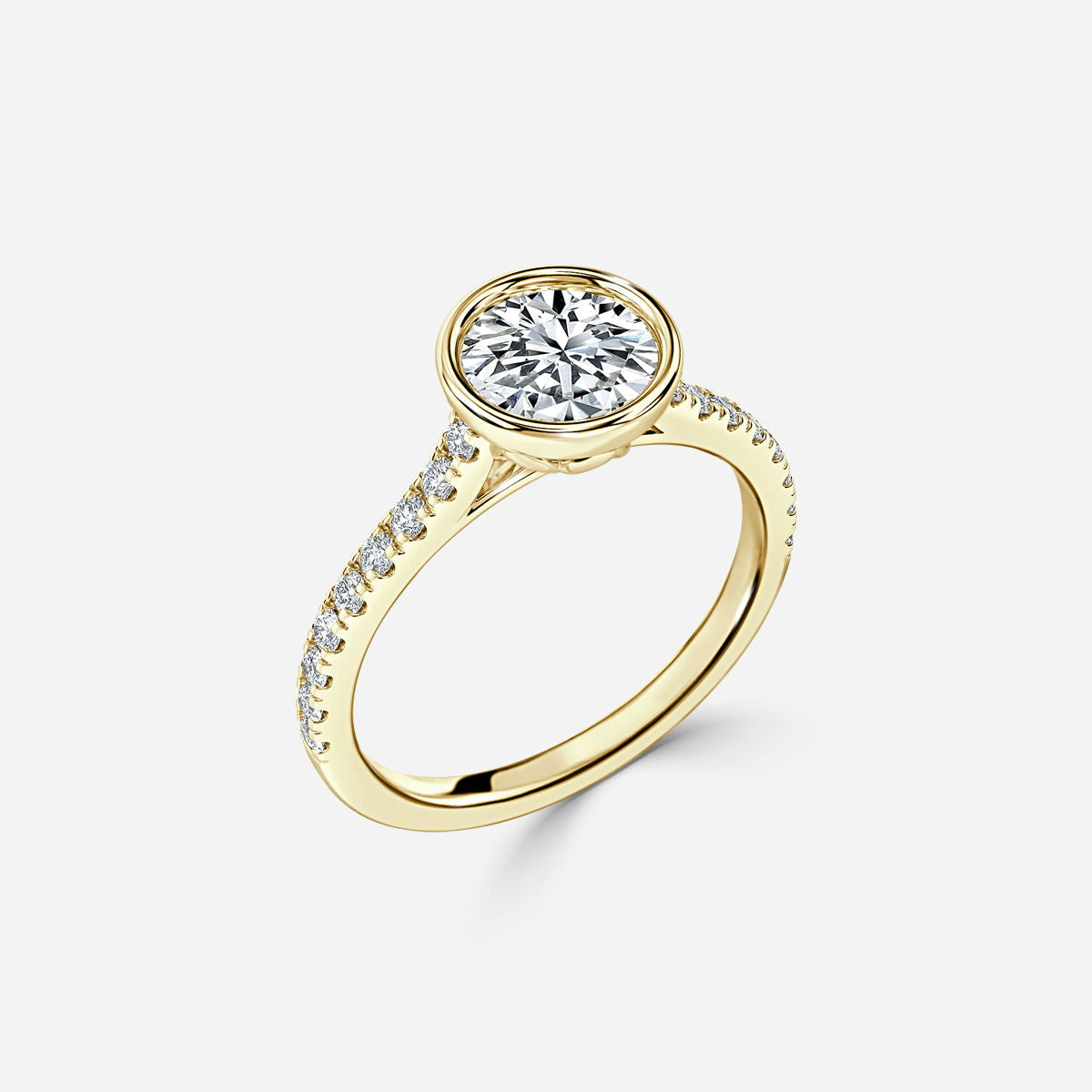 Ali'i Round Lab Grown Diamond Side Stone Engagement Ring