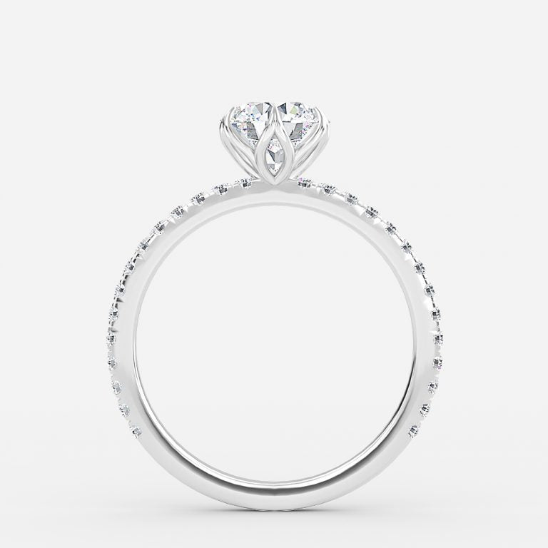 Delfi Round Lab Grown Diamond Diamond Band Engagement Ring