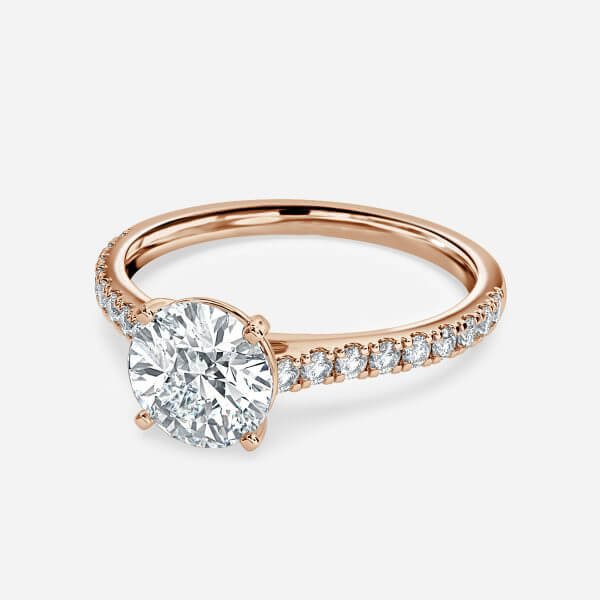 Kuusi Round Lab Grown Diamond Side Stone Engagement Ring