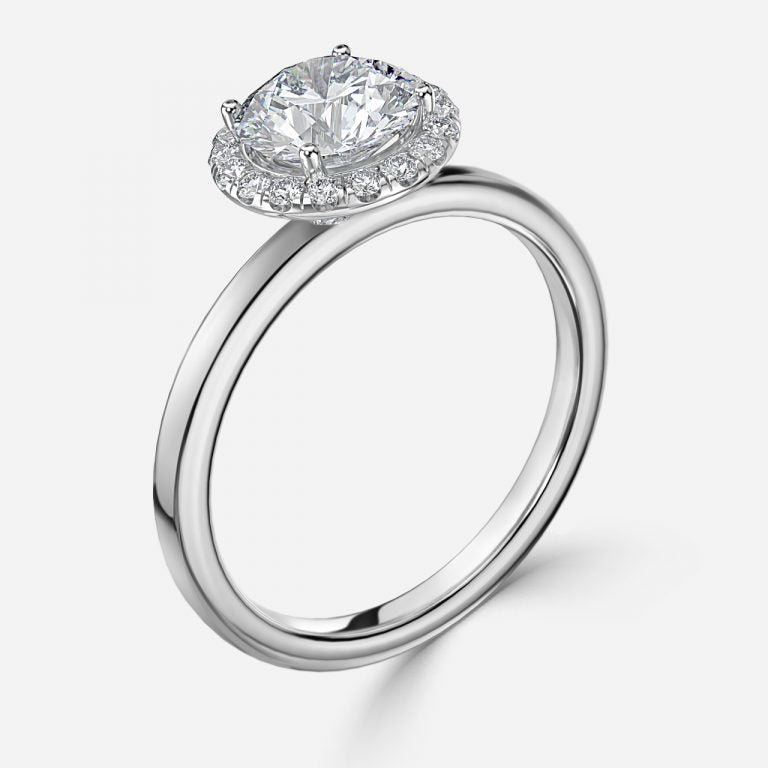 Jodha Round Lab Grown Diamond Halo Engagement Ring