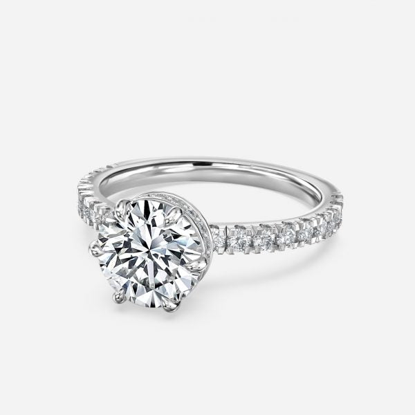 Nhẫn đính hôn Kenzo Round Lab Grown Diamond Hidden Halo