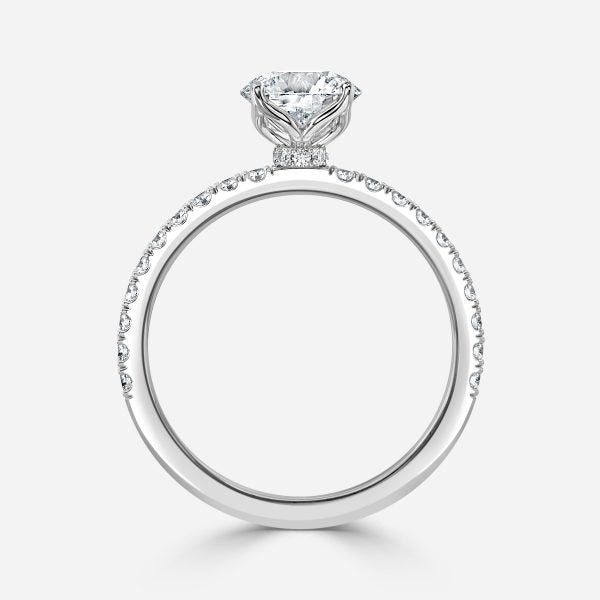 Lepidus Round Lab Grown Diamond Hidden Halo Engagement Ring