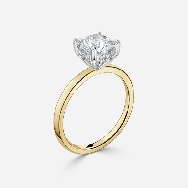 Vina Round Lab Created Diamond Hidden Halo Engagement Ring