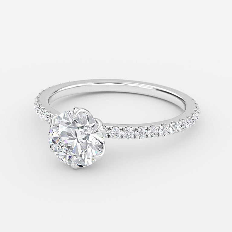 Delfi Round Lab Grown Diamond Diamond Band Engagement Ring