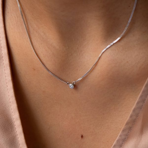 Lab Round Cut Solitaire Pendant