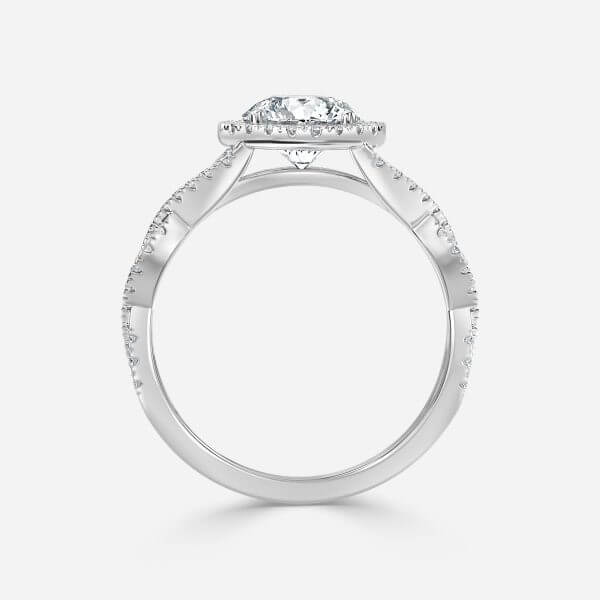 Victoria Round Lab Grown Diamond Side Stone Engagement Ring