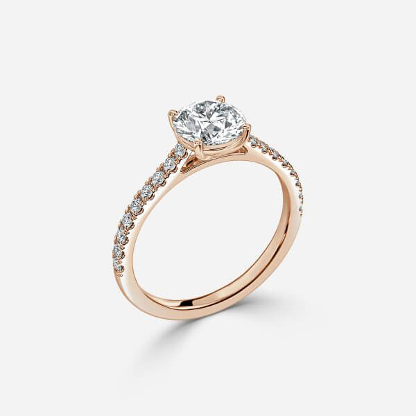 Kuusi Round Lab Grown Diamond Side Stone Engagement Ring