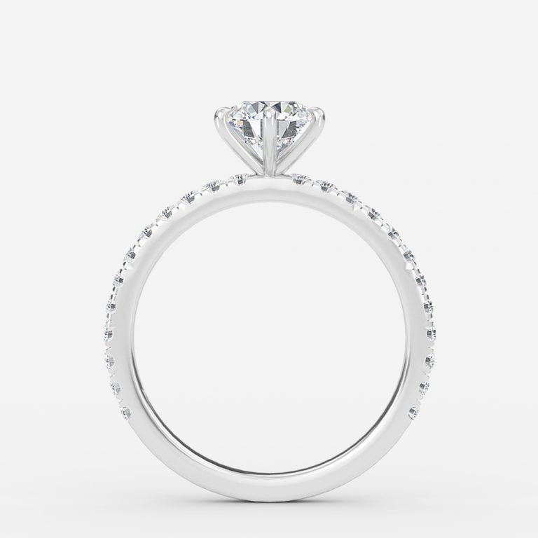 Maya Petite Round Lab Grown Diamond Side Stone Engagement Ring