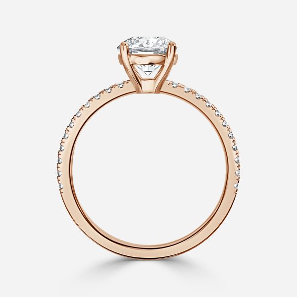 Luz De La Luna Round Diamond Band Engagement Ring