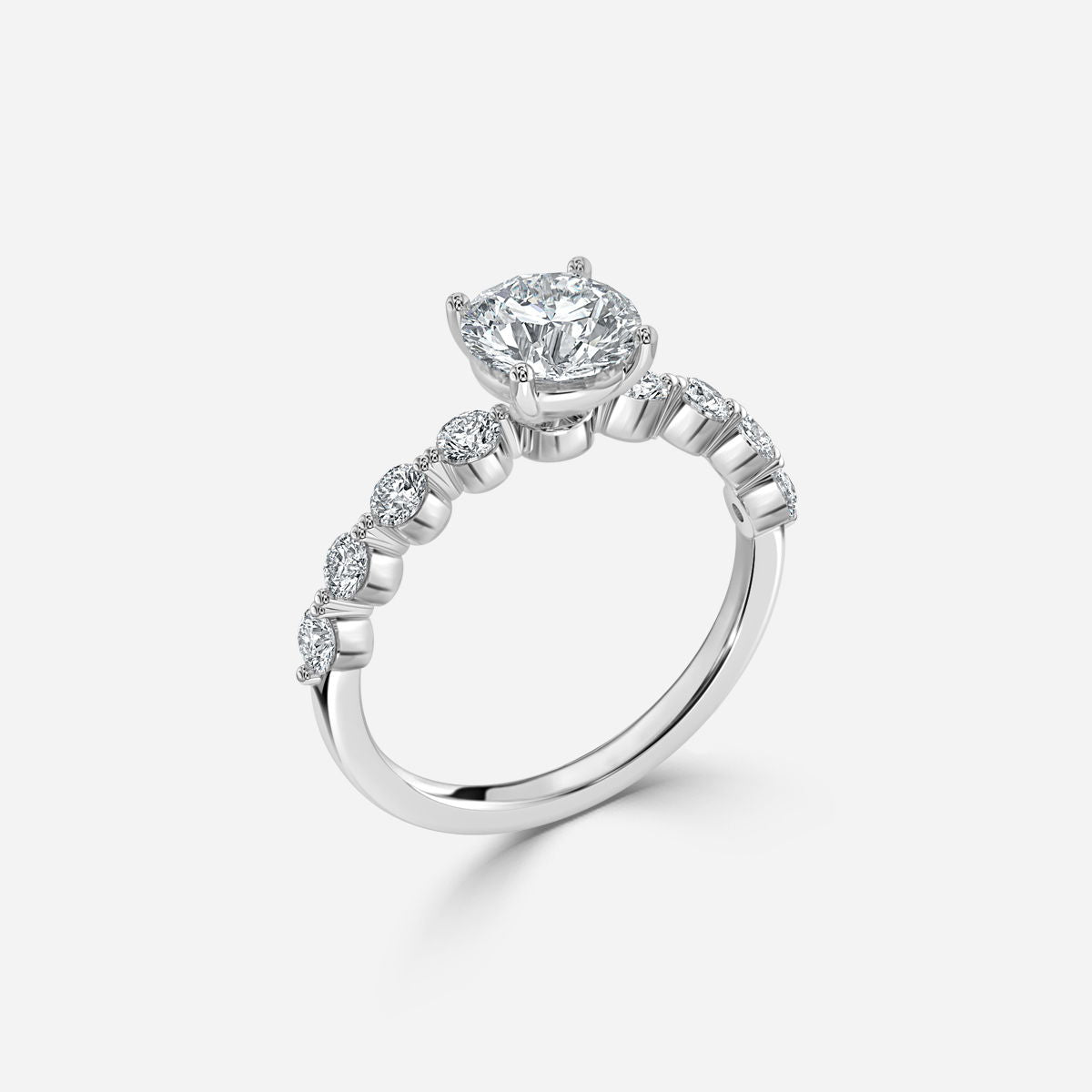 Nhẫn đính hôn kim cương nhân tạo Vivian Round độc đáo