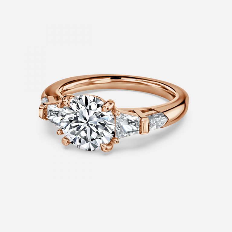 Maya Round Lab Created Diamond Three Stone Engagement Ring
