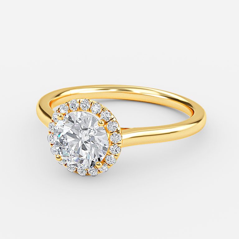Levi Round Lab Created Diamond Halo Engagement Ring