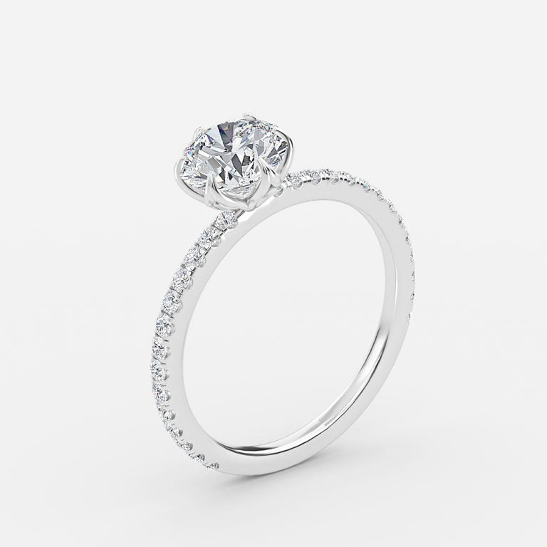 Delfi Round Lab Grown Diamond Diamond Band Engagement Ring
