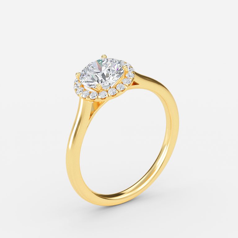 Levi Round Lab Created Diamond Halo Engagement Ring