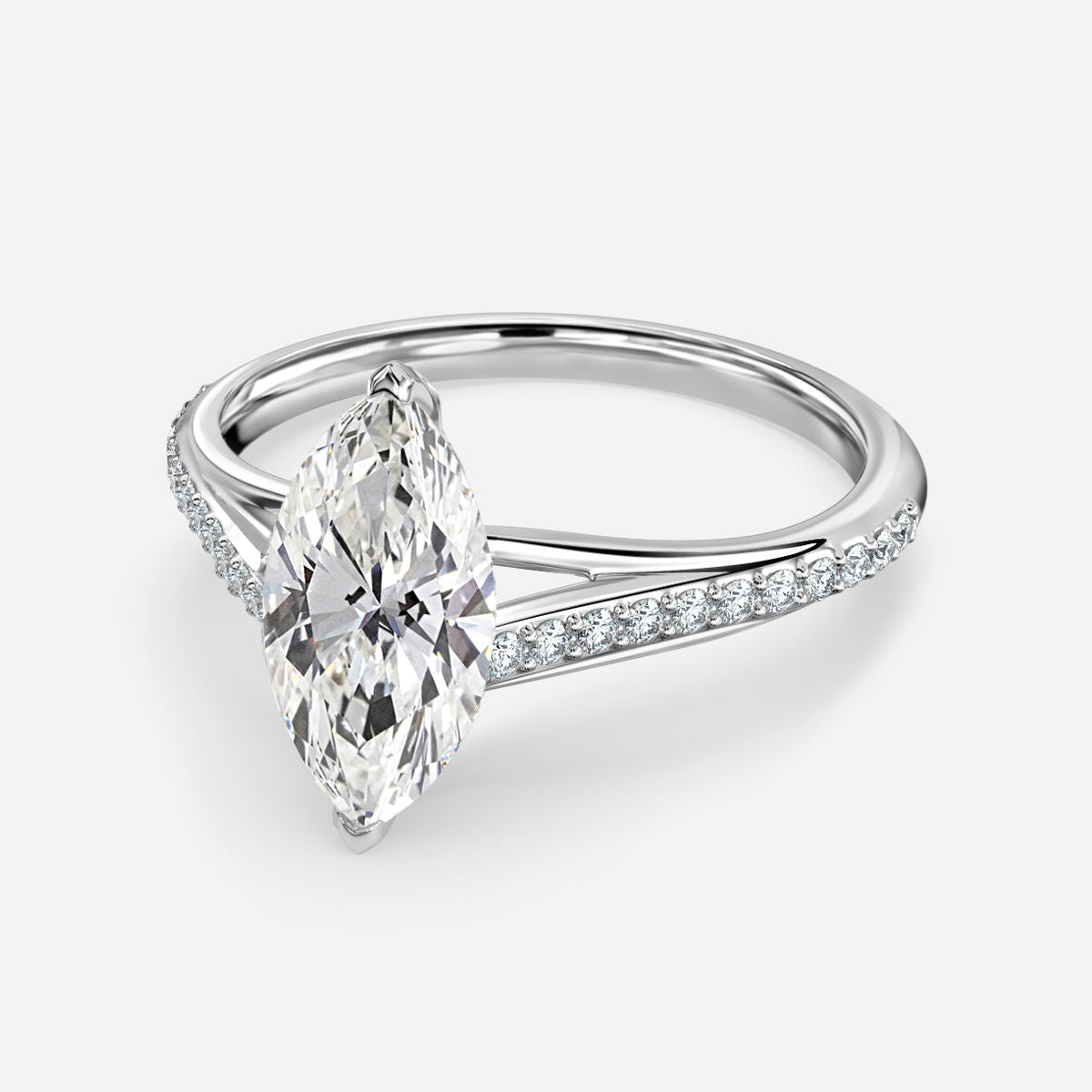 Heni Marquise Diamond Band Lab Grown Diamond Engagement Ring