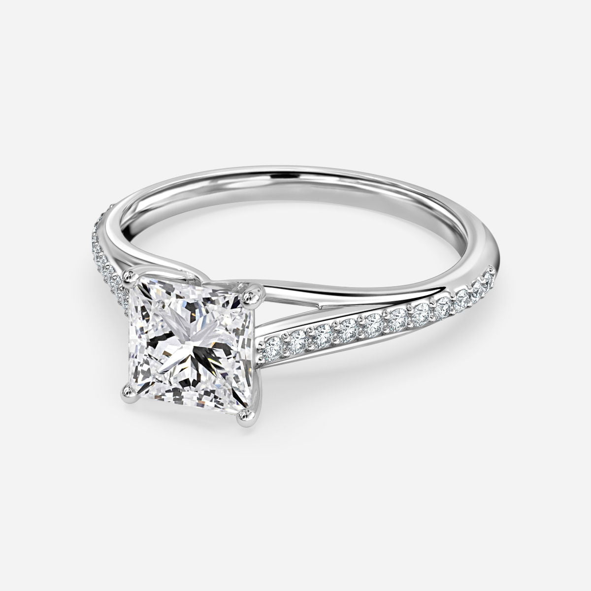 Heni Princess Diamond Band Engagement Ring