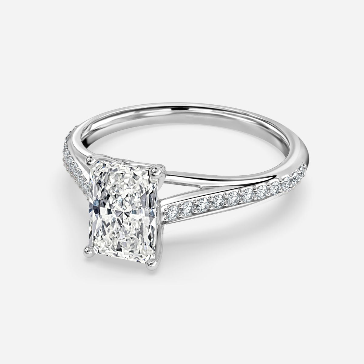 Heni Radiant Diamond Band Engagement Ring