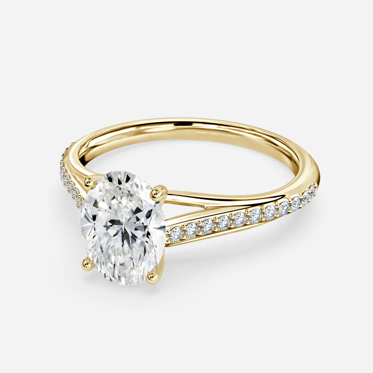 Heni Oval Diamond Band Engagement Ring