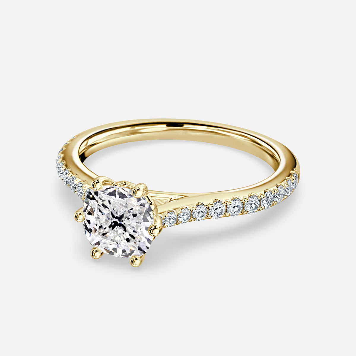 Shyam Cushion Lab Grown Diamond Engagement Ring