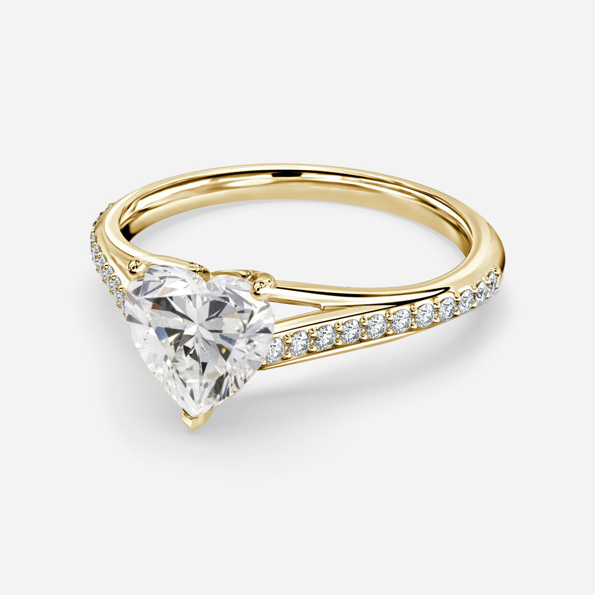 Heni Heart Side Diamond Engagement Ring