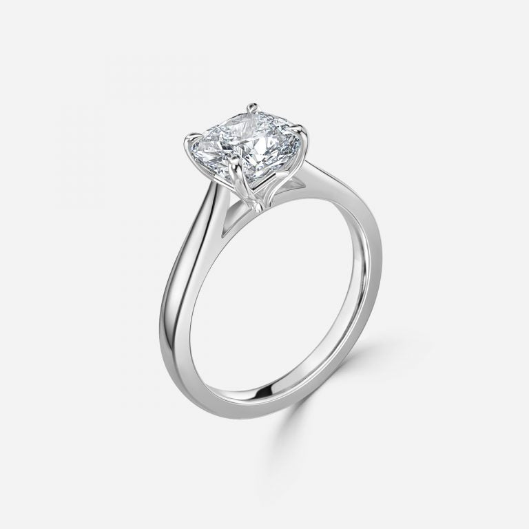 Violette Cushion Solitaire Lab Grown Diamond Engagement Ring