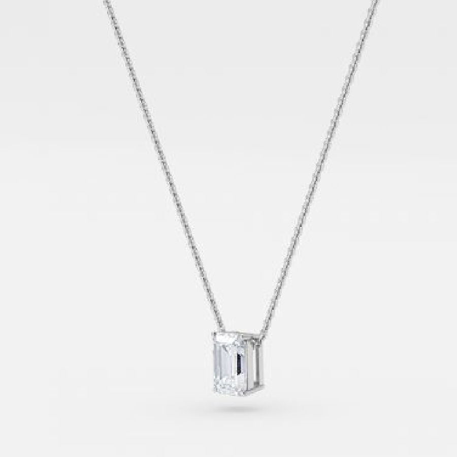 Emerald Lab Diamond Solitaire Pendant