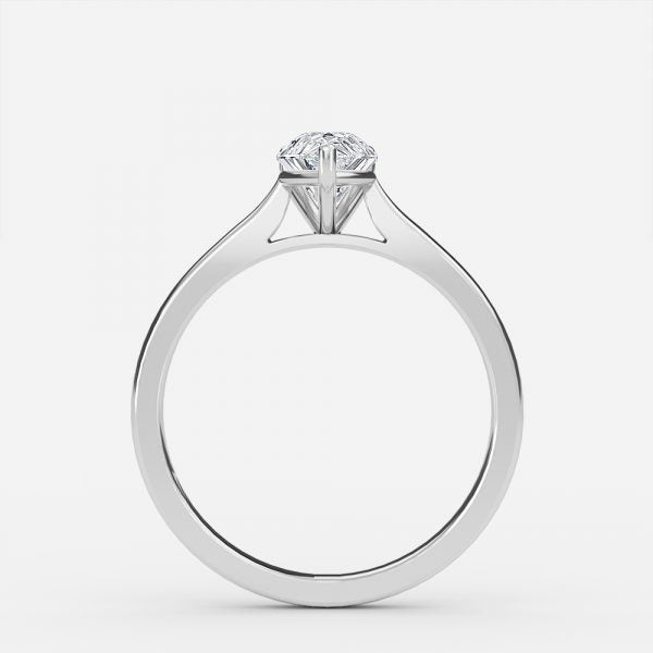 Lotus Plain Pear Lab Grown Diamond Solitaire Engagement Ring